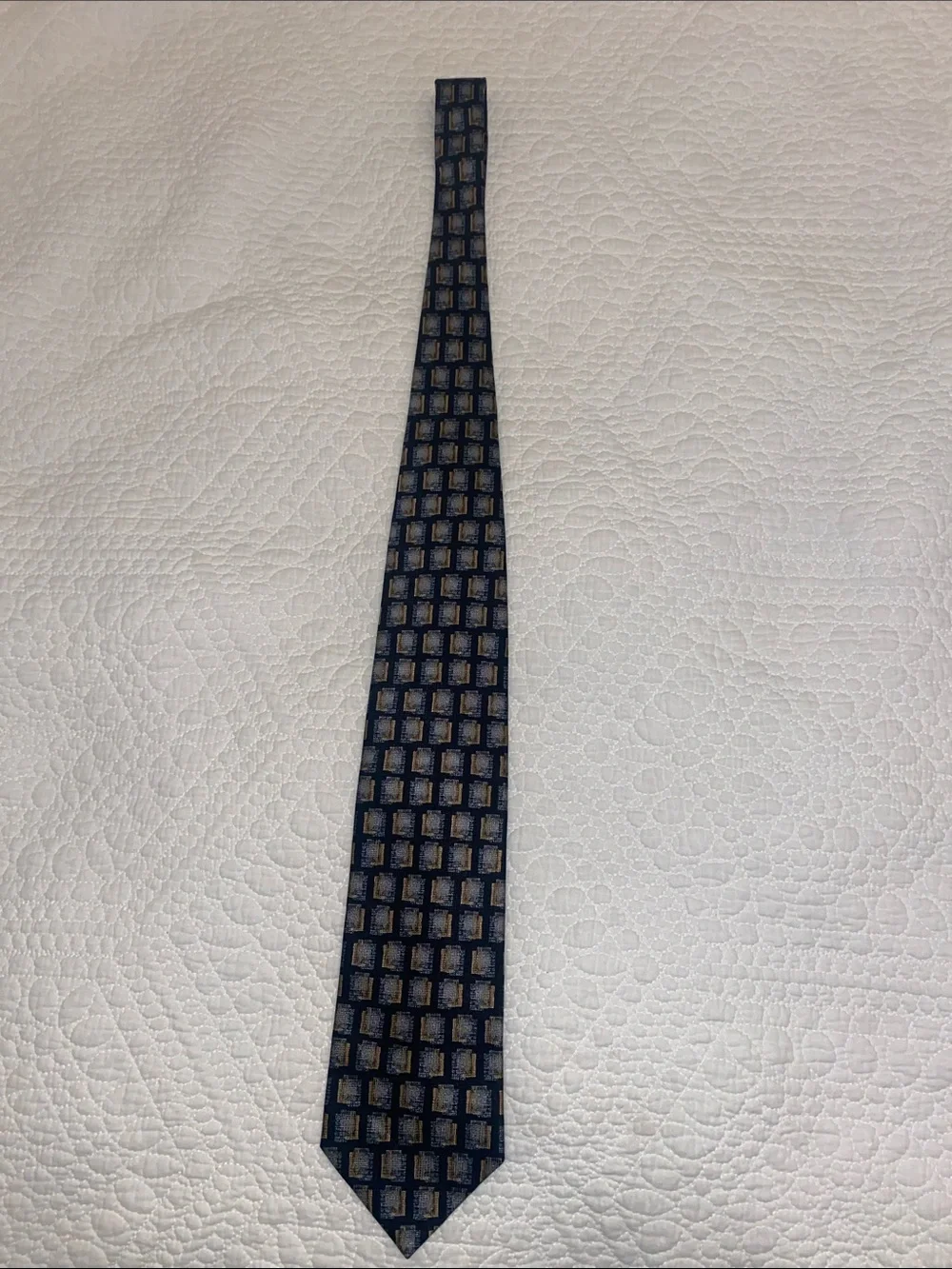 Zianetti Italian Silk Collection Classic Navy Geometric Men’s Tie